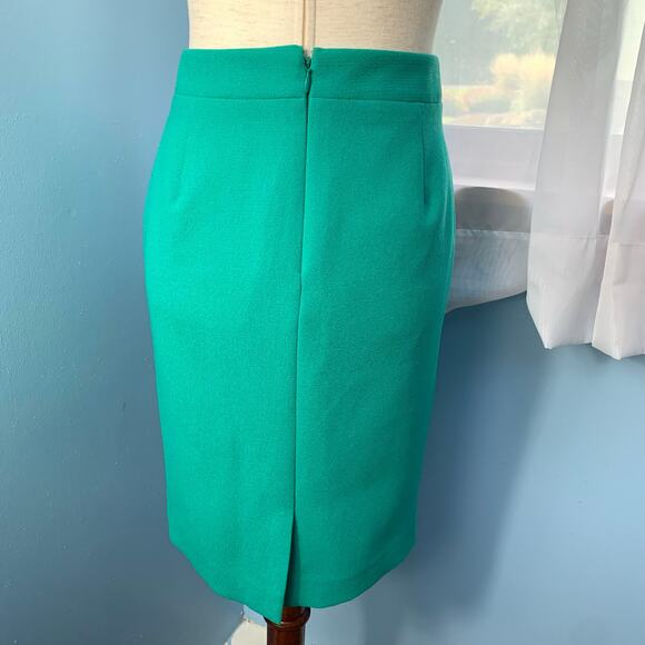 J. Crew Factory Dark Emerald Crepe The Pencil Skirt Size 0 - Picture 8 of 8